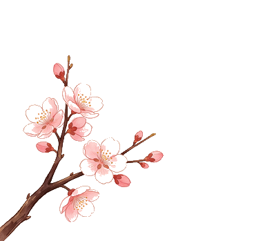 梅花枝角落装饰图案